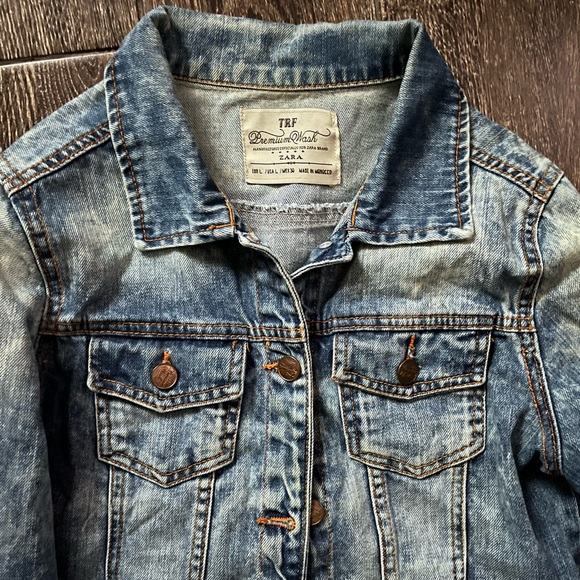 TRF Premuim Wash Zara bleached cropped denim jacket - Picture 3 of 10